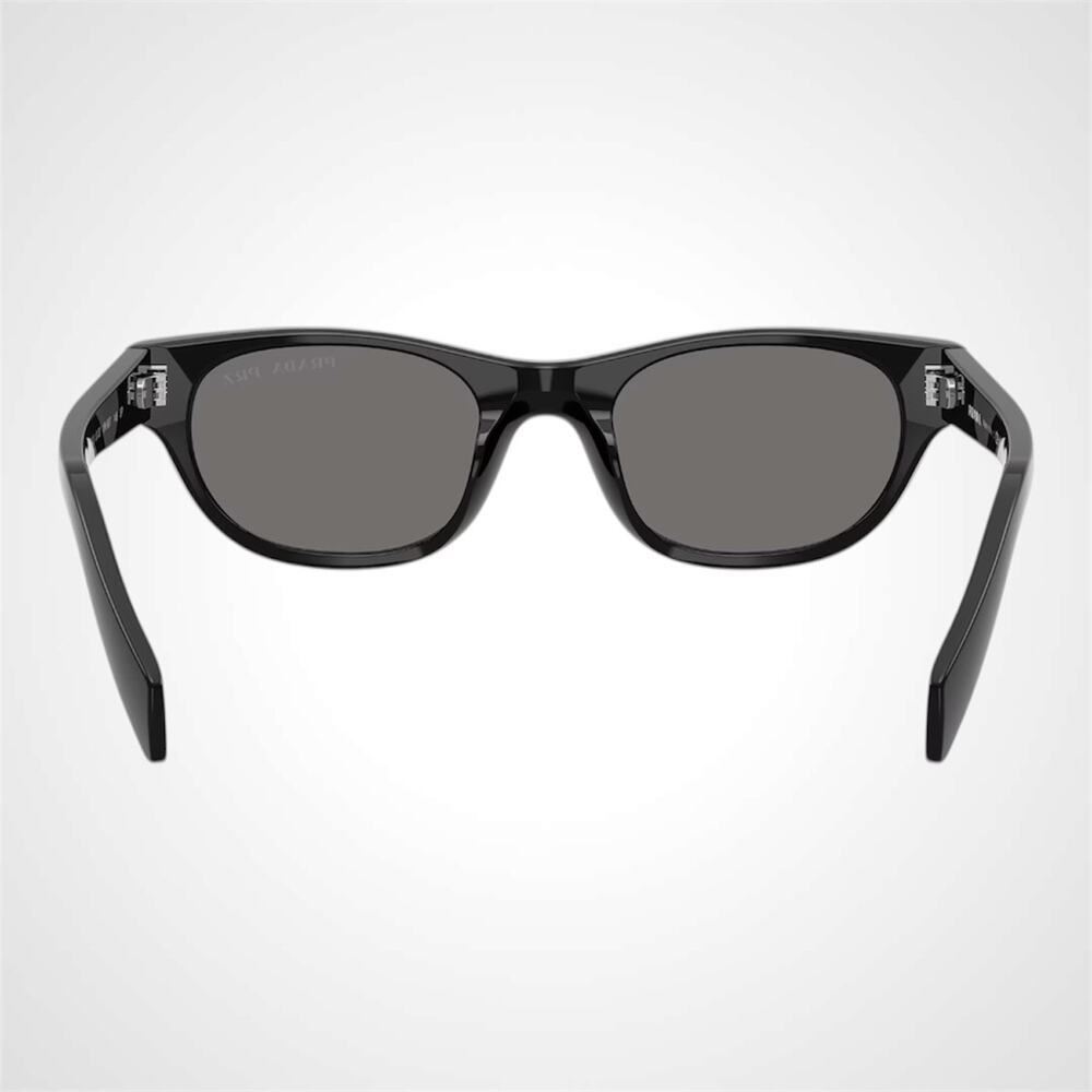 New PRADA Sunglasses Black Polarized Logo Cat Eye Square Grey Lens 50-20-145mm - Picture 5 of 6